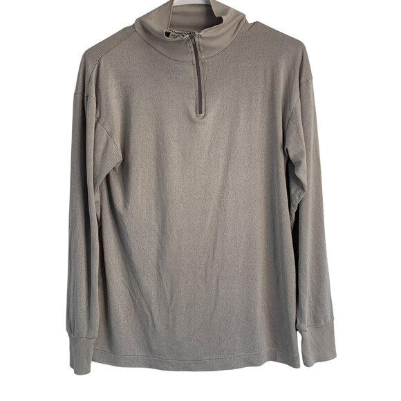 Winter Silks Mens Gray Silk Blend Mock Neck Half-Zip Pullover Top Size S 8927 - Picture 1 of 7